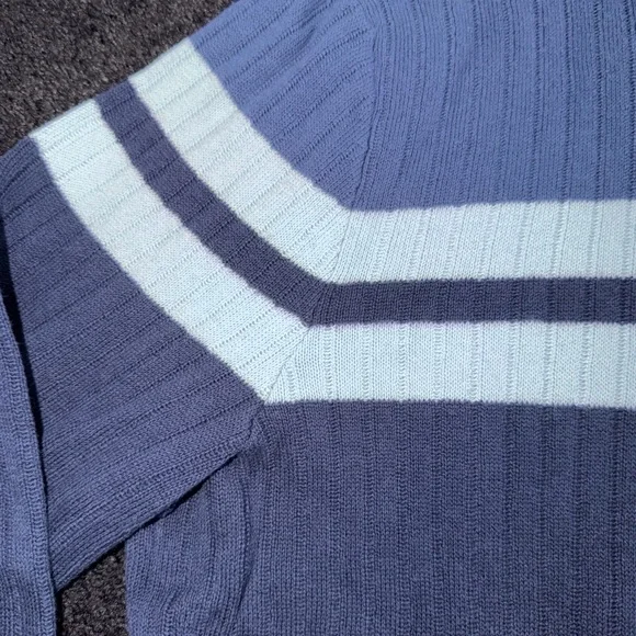 NEW Alfani Men's Navy Blue Striped Sweater - Picture 8 of 11